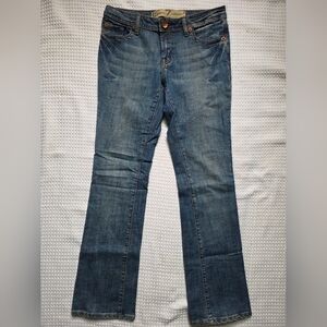 Seven7 Blue Boot Cut Jeans with Distressed Details